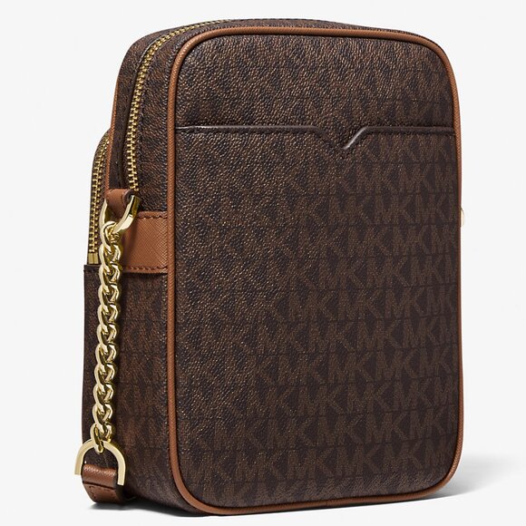 Michael Kors Jet Set Travel Medium Logo Crossbody Bag  Color Brown - Picture 3 of 4